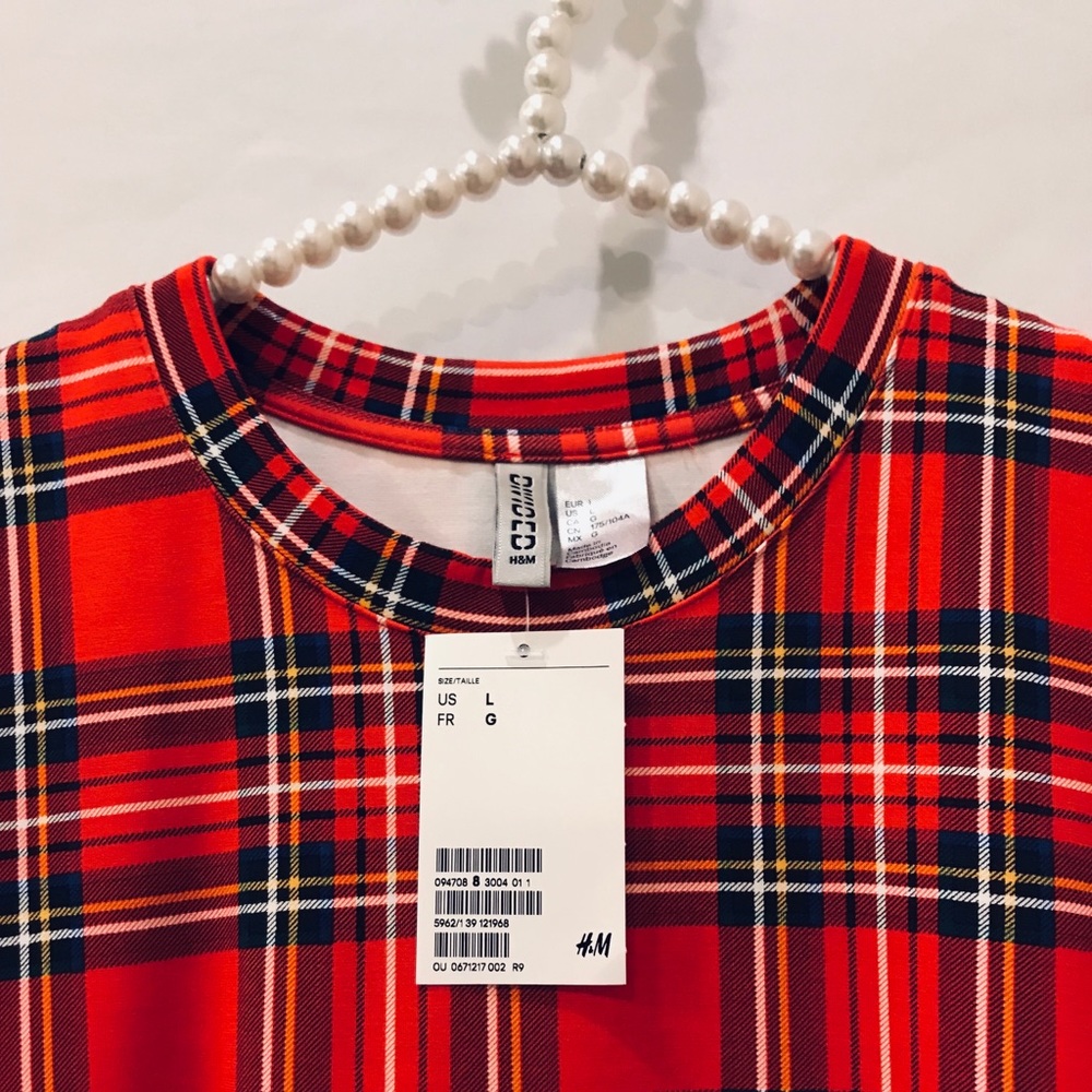 NWT - H&M Divided Tartan Plaid Bodycon Dress - Picture 5 of 6